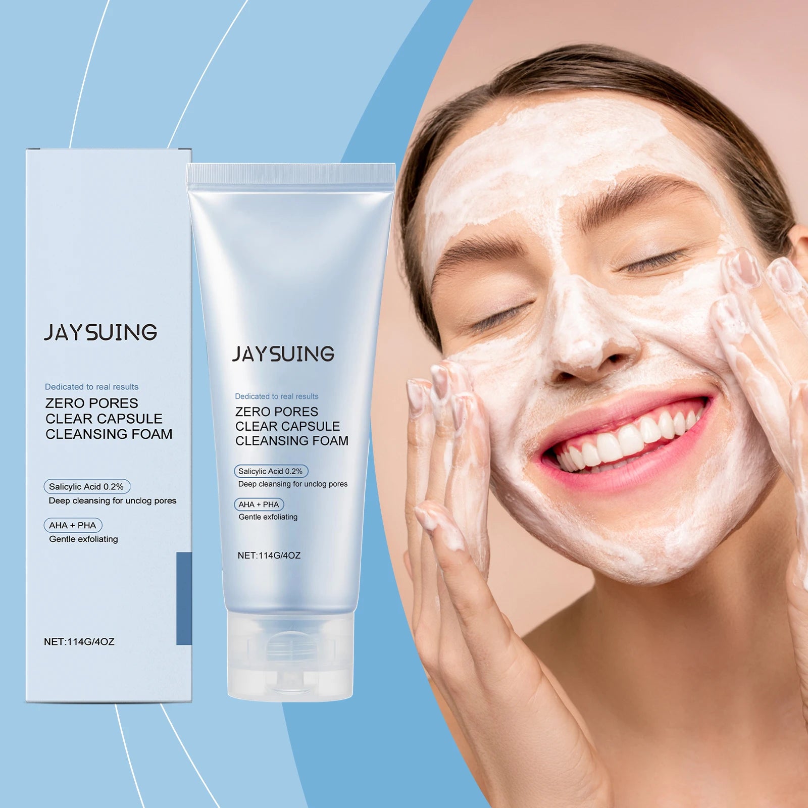 114g Salicylic Acid Cleansing Foam Oil-Control Cleansing Foam Deeply Cleans Pores Moisturizes Skin Refreshing Hydration Peaceful Pleasures Health and Wellness