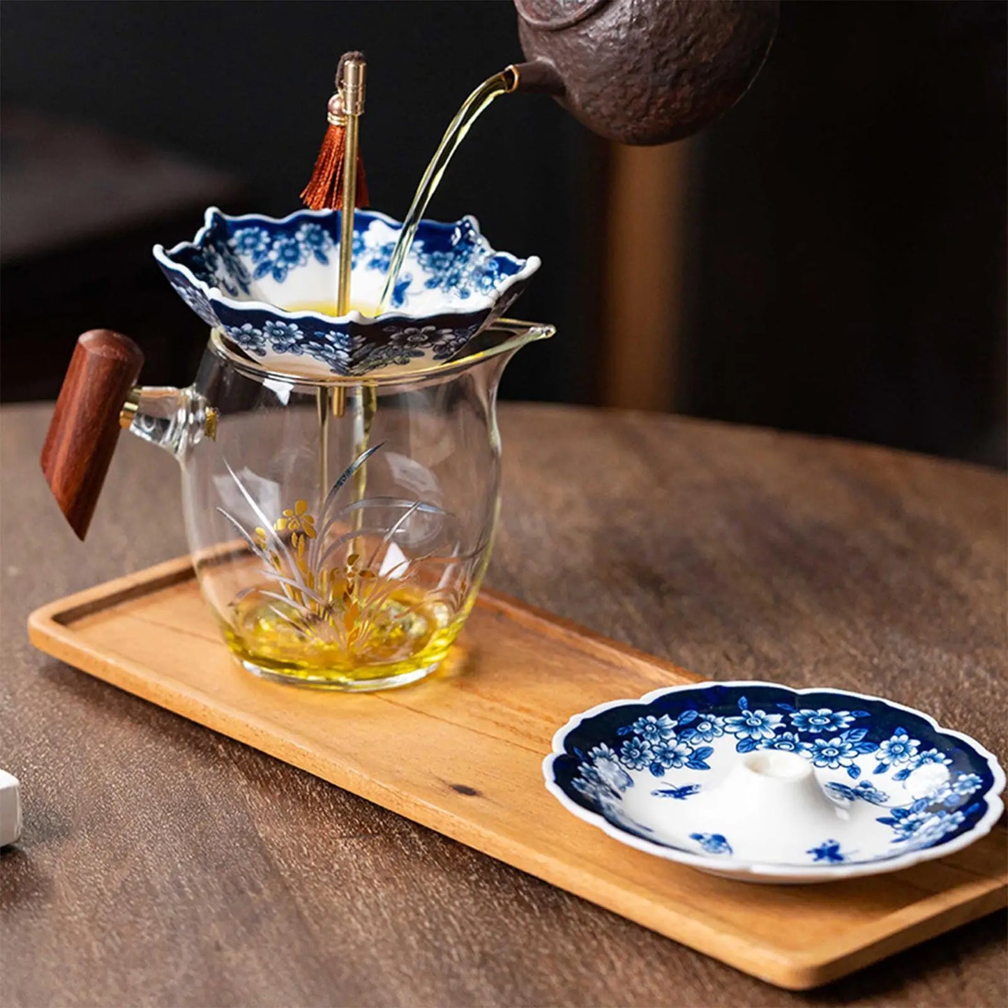 Rain Umbrella Tea Leakage Kung Fu Tea Accessories Ceramic Filters Tea Partitions Desktop Ornaments Fashion Tea Table Decorations Peaceful Pleasures Health and Wellness