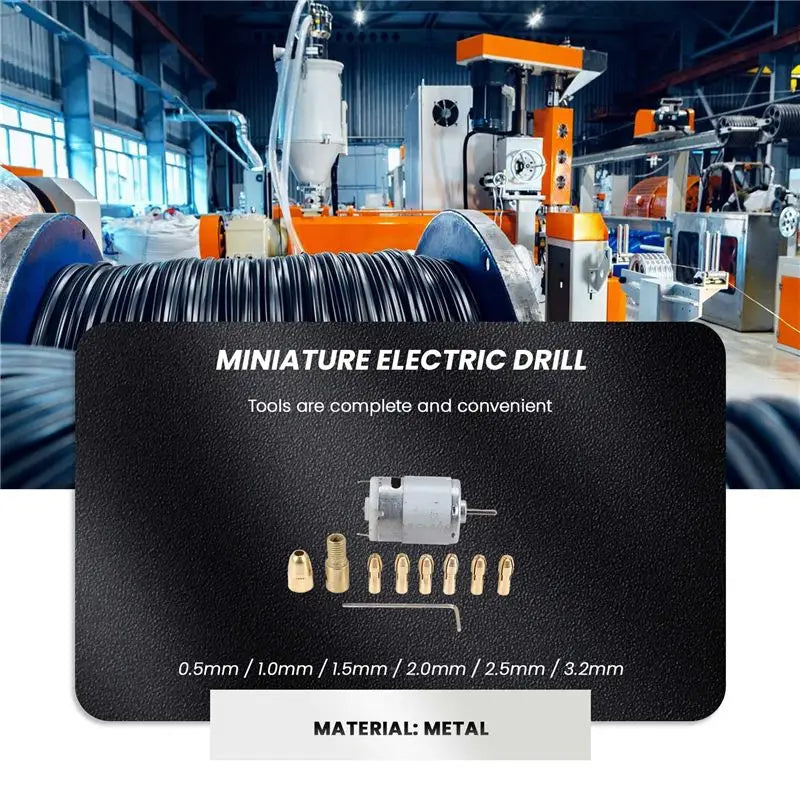 A36T-1Pc Dc 12V 500Ma Mirco Motor With 6Pcs 0.5-3.2Mm Drill Collet Electric Pcb Tool Set Peaceful Pleasures Health and Wellness