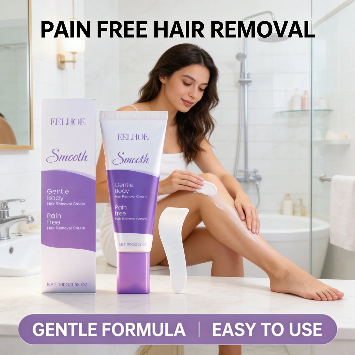 Hair Removal Cream Moisturizing Gentle Remove Hair Relieve Discomfort Smoothing Firming Skin Refreshing Body Hair Removal Lotion Peaceful Pleasures Health and Wellness