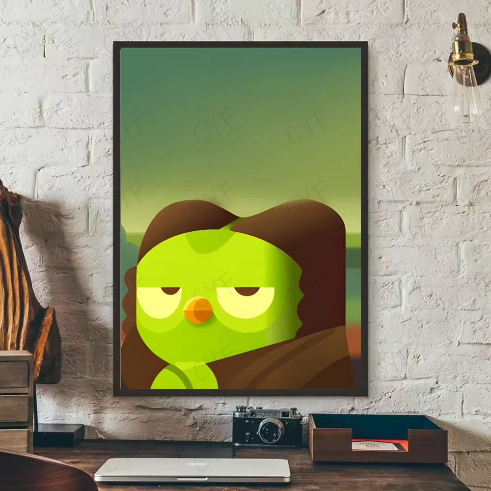 Duolingo Owl Duo 2 Poster HD art sticky wall waterproof home living room bedroom bar aesthetic decoration Peaceful Pleasures Health and Wellness z15 40X50cmNoframe