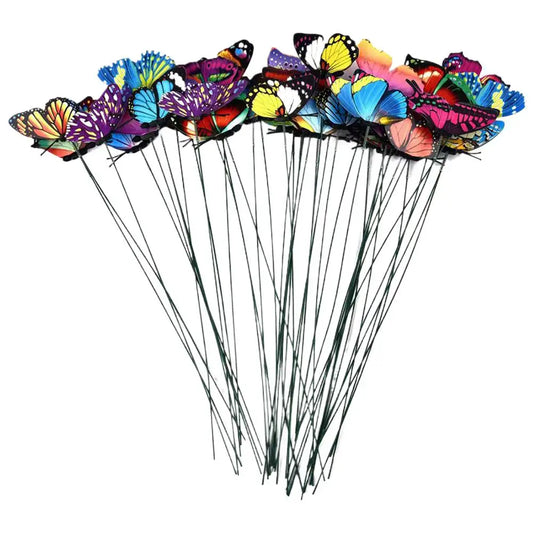 50pcs Colorful Butterfly Garden Stakes – Floral Picks & Decor Garden Decor Stakes Peaceful Pleasures Health and Wellness