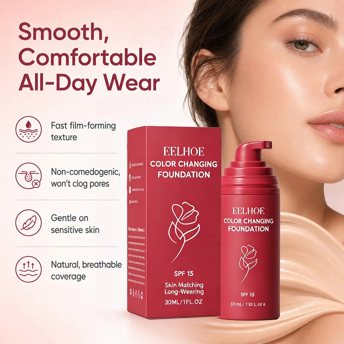 Korean Color Changing Foundation SPF 15 | Mature Skin Concealer