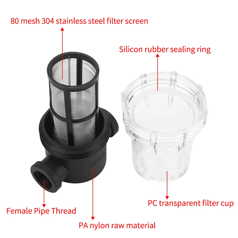 Garden Watering Filter 1/2'' 3/4'' 1'' Plastic Impurity Prefilter Aquaculture Household Water Pipe Filter Irrigation System Peaceful Pleasures Health and Wellness