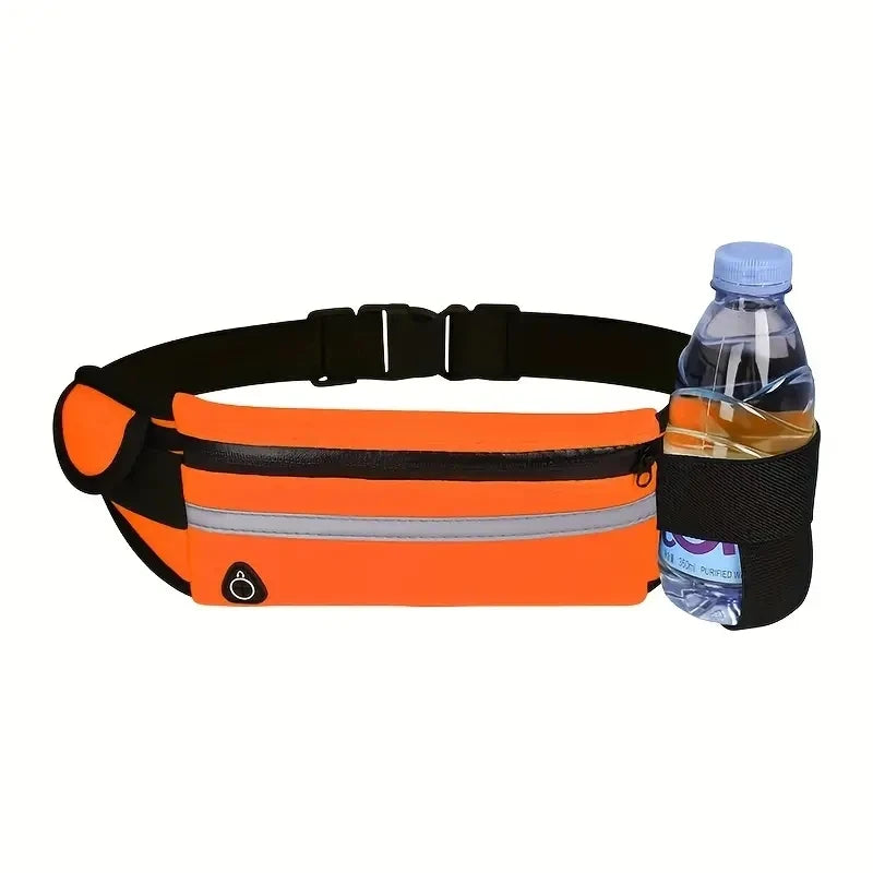 Outdoor Riding Running Waist Bag Marathon Running Bag Men Women Fitness With Water Bottle Waterproof Phone Sport Belt Waist Bags Peaceful Pleasures Health and Wellness orange