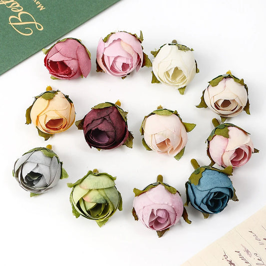 Silk Rose Tea Bud Artificial Flowers 10/20pcs – Wedding DIY Decor Artificial Silk Flowers Peaceful Pleasures Health and Wellness