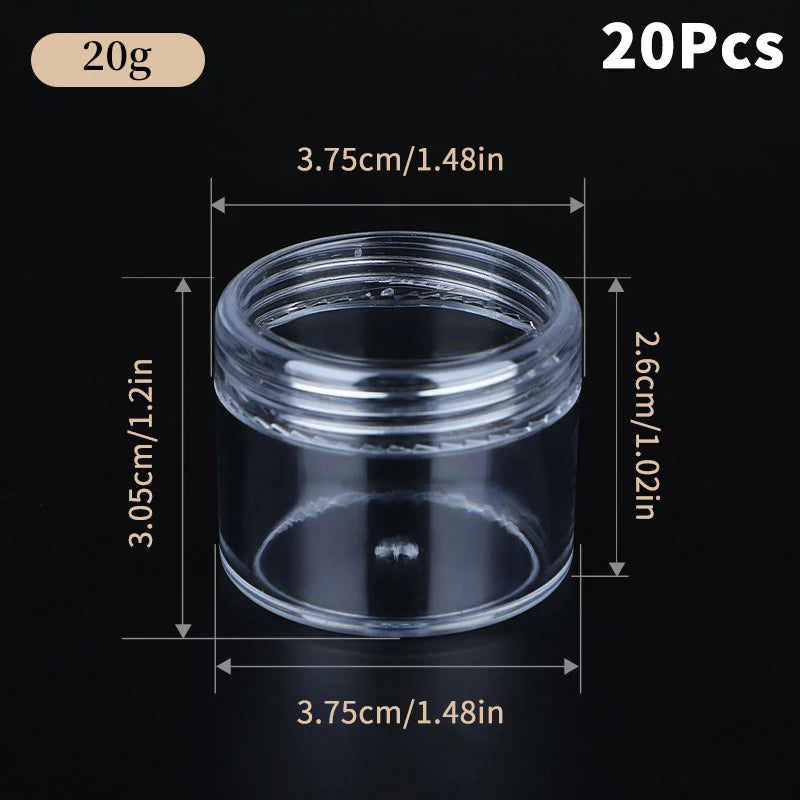 Empty Cosmetic Cream Jars Clear Plastic 3g–20g | 20–50 Pack