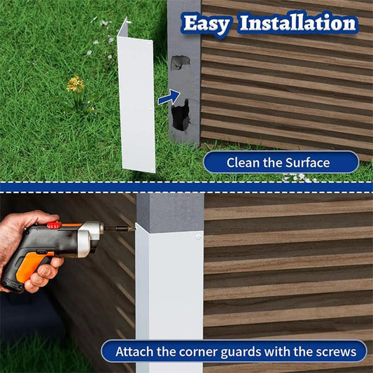 Aluminum Siding Corner Guards 2-Pack | 90° Wall Protector Siding Corner Guard Peaceful Pleasures Health and Wellness