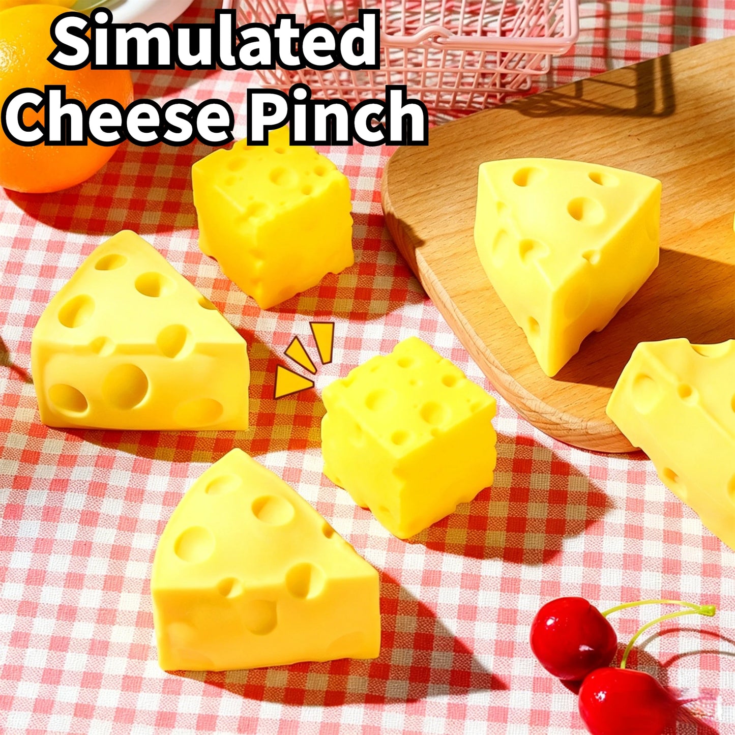 Soft Triangular Square Cheese Squeeze Toy Slow Rebound Thrust Relief Sensory Toy Soft Butter Cheese Fidget Toy Christmas Gift Peaceful Pleasures Health and Wellness