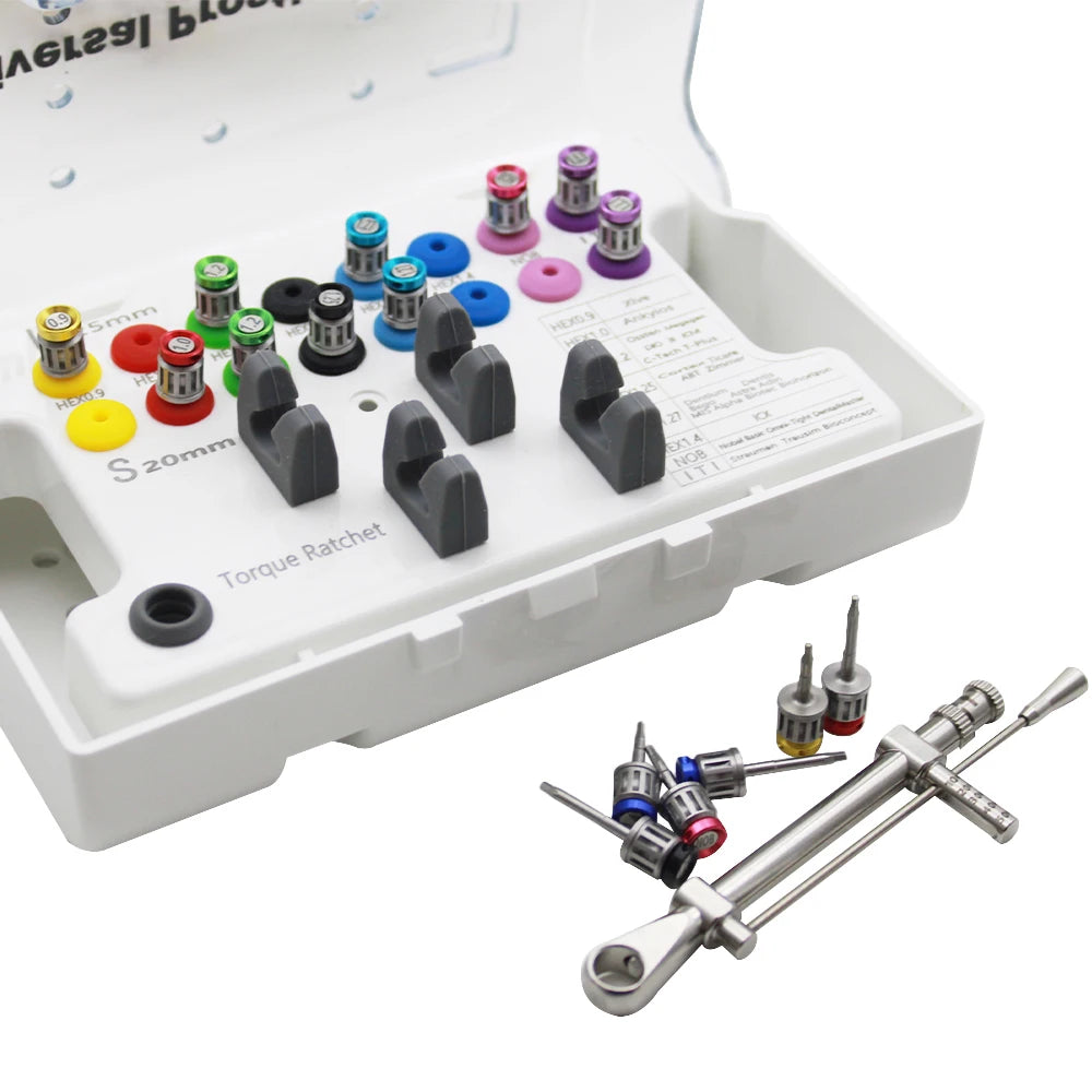 Dental Implant Torque Wrench Kit 10-70 Ncm | 16-Piece Driver