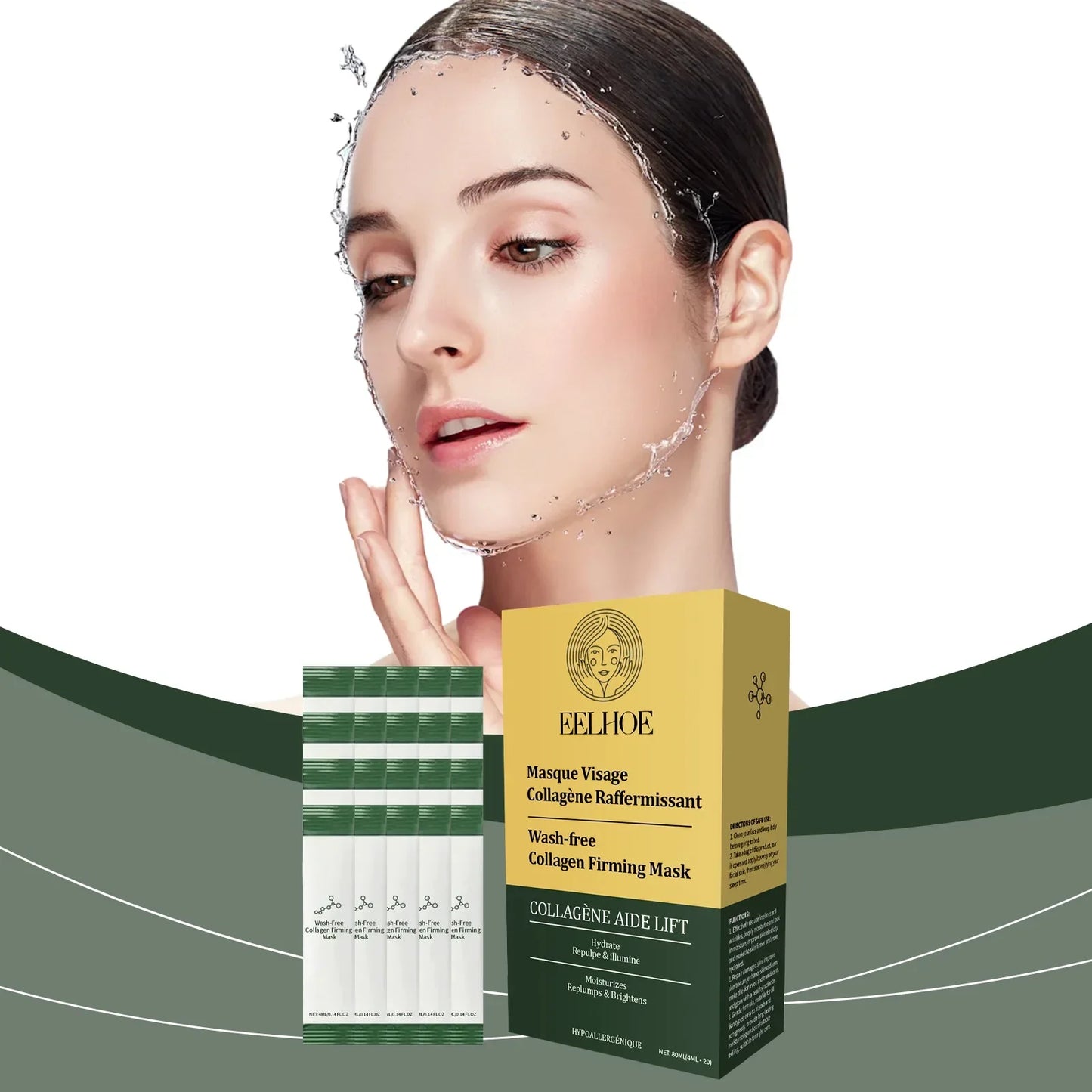EELHOE Collagen Hydrating Face Sheet Mask – Hyaluronic Acid Peaceful Pleasures Health and Wellness
