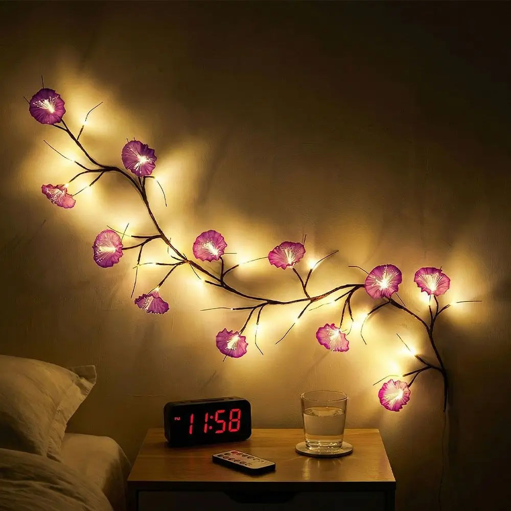 Bendable LED Vine Lights – Flower & Leaf, IP55 Waterproof, 36 LEDs