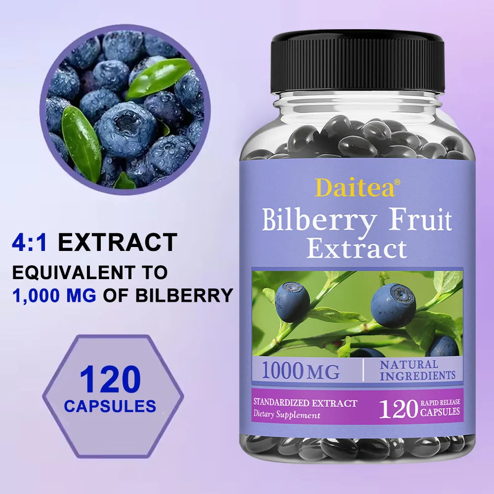Premium Bilberry Extract,Eye Vitamin Supplement,Promotes Vision Health,Antioxidant Benefits,and Improves Cardiovascular Health Peaceful Pleasures Health and Wellness