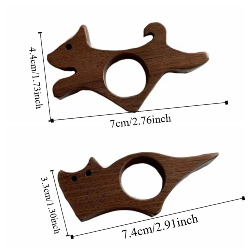 Anti-Slip Wooden Thumb Bookmark Cat Shape Pet Design Book Page Holder Dog Shape Handmade Reading Thumb Tools School Supplies Peaceful Pleasures Health and Wellness