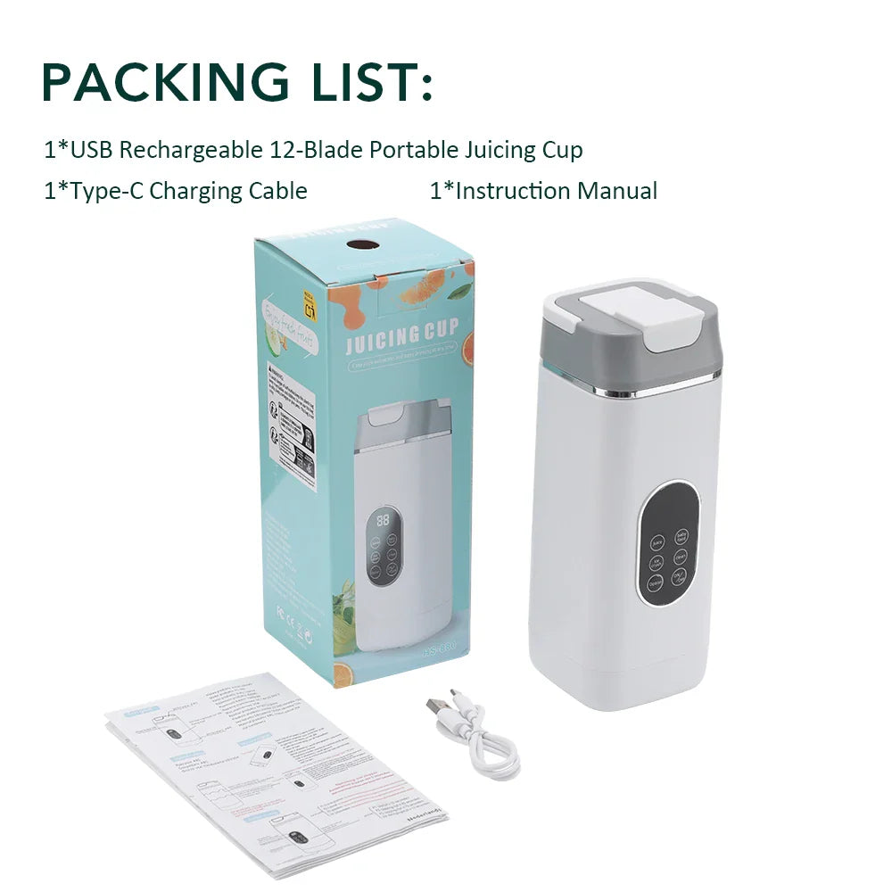 FLAREMORE 6-Blade Portable Electric Juicer Cup – USB Blender