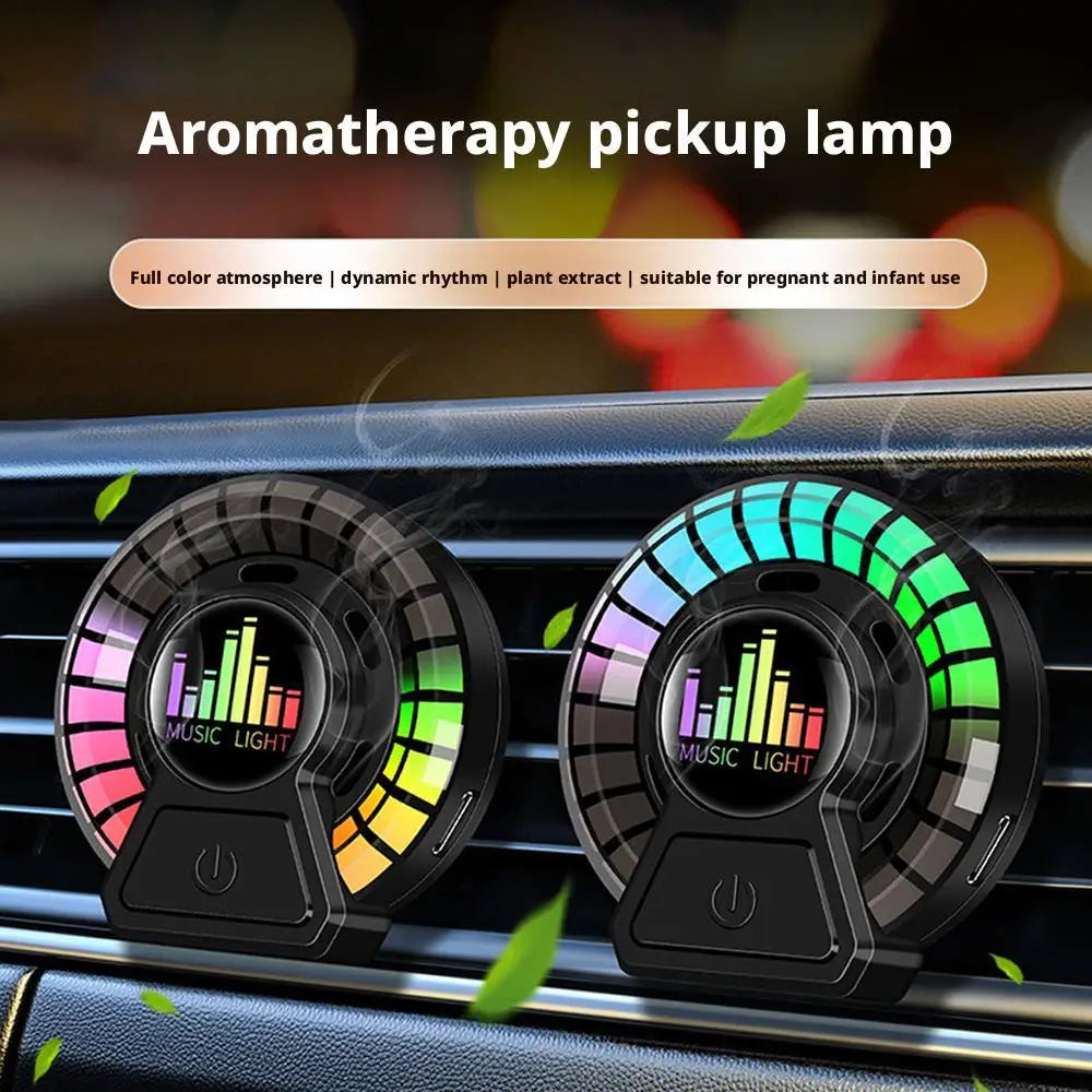 Car Music Pickup Rhythm Lamp Air Freshener Ambient Light, Music Rhythm Light, Voice-controlled Pickup Light, Car Ornaments Peaceful Pleasures Health and Wellness