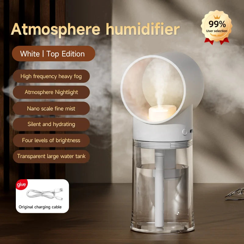 Mini Portable Humidifier Night Light Home Aromatherapy Charging Low Sound Small Aromatherapy Machine Desktop Humidifier Peaceful Pleasures Health and Wellness White Type A