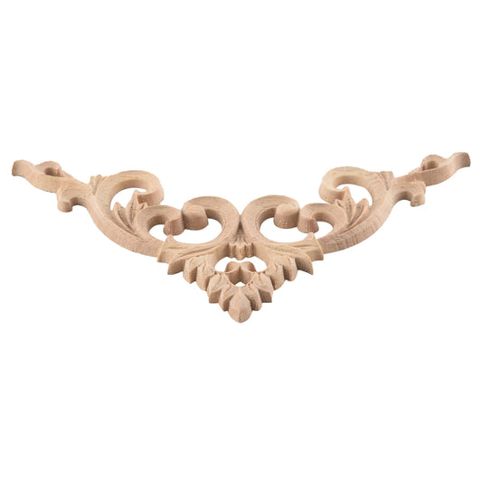 A36T-4Pcs/Set Wood Carved Corner Onlay Applique Unpainted Frame Cupboard Cabinet Decal For Home Furniture Decoration 15Cm Peaceful Pleasures Health and Wellness log color NONE