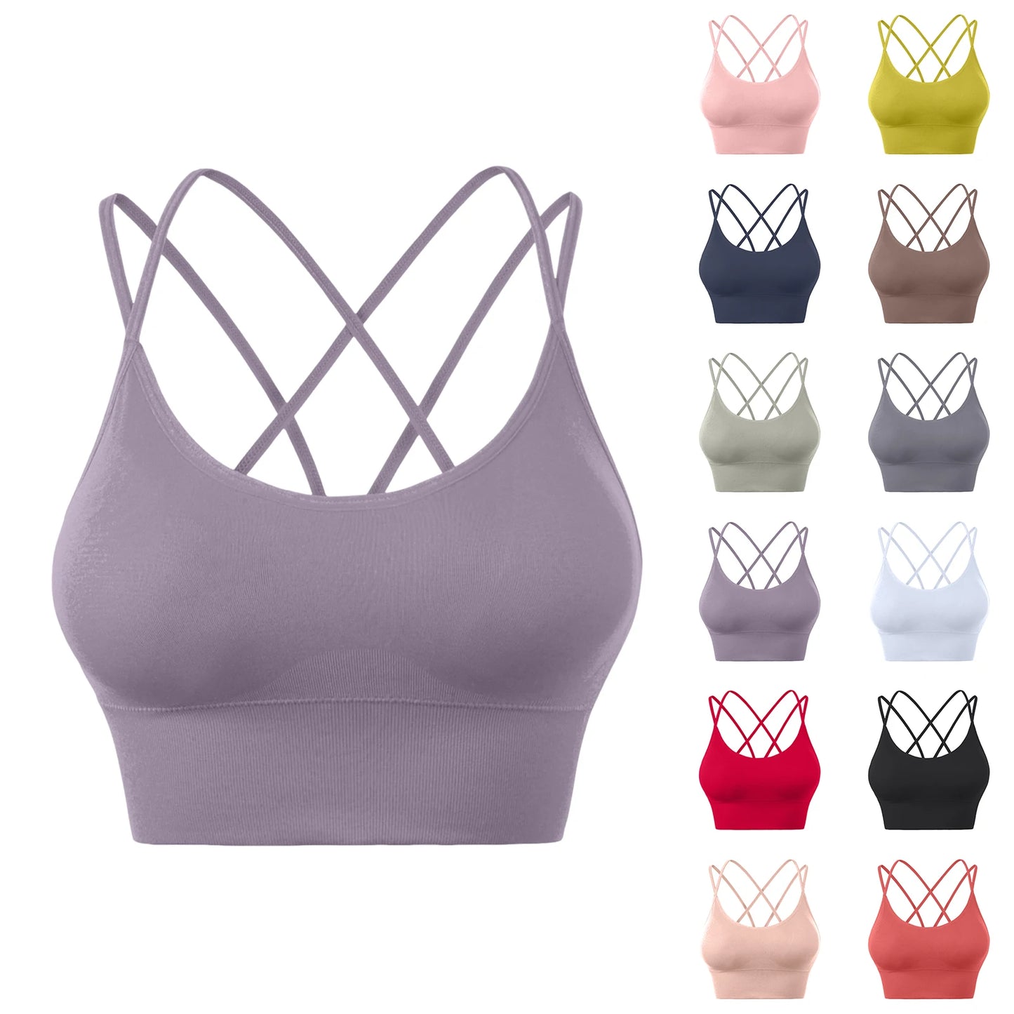 Wirefree Sports Bra Women's Sexy Back Shockproof Fitness Crisscross Brassiere Training Sports Running Yoga Tank Tops Sportswear Peaceful Pleasures Health and Wellness