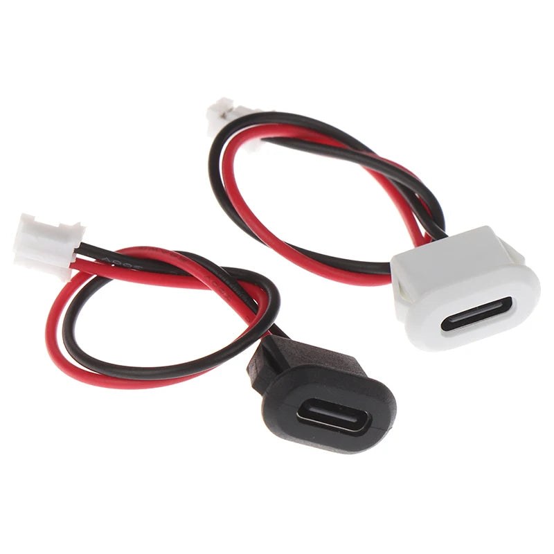 1pcs 2Pin USB-C Type Waterproof USB Contor Direct Compression Female Base Socket Charging Interface With Welding Wire Peaceful Pleasures Health and Wellness