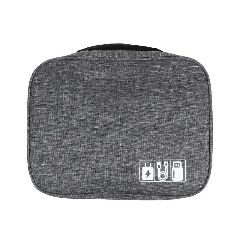 USB Data Line Power Bank Storage Bag Travel Cosmetic Organizer Case Portable Cable Storage Bags Multipurpose Digital Organizer Peaceful Pleasures Health and Wellness Gray
