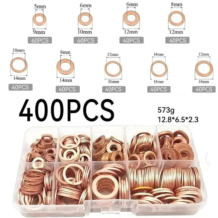 Flat Ring Seal Gasket Fastener Assortment Packing List Electrical
