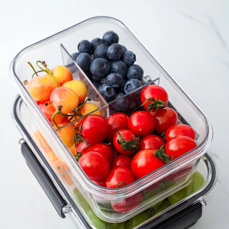 Portable Lunch Box for Kids School Microwave Transparent Bento Box with Compartments Salad Fruit Food Sealed Jar Container Box Peaceful Pleasures Health and Wellness