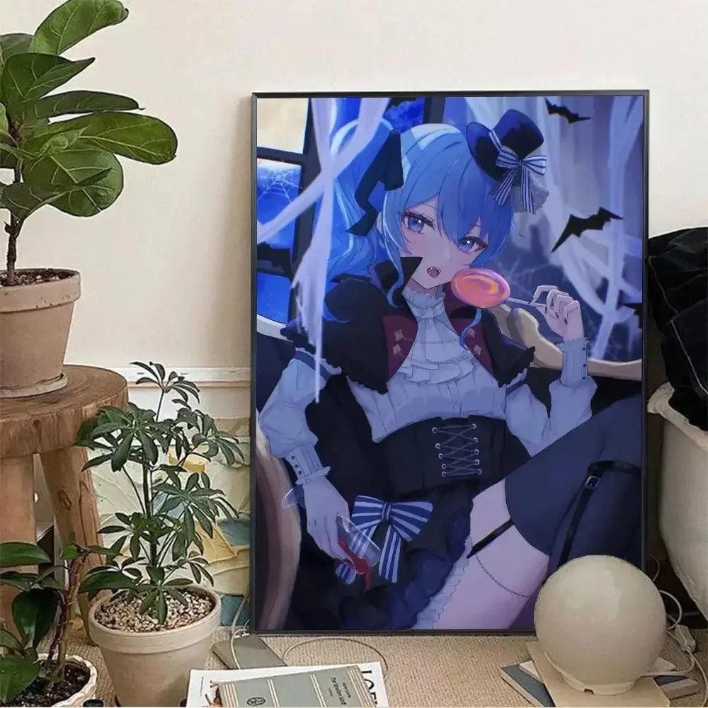 Hoshimachi Suisei Hololive Anime Canvas Wall Art Poster