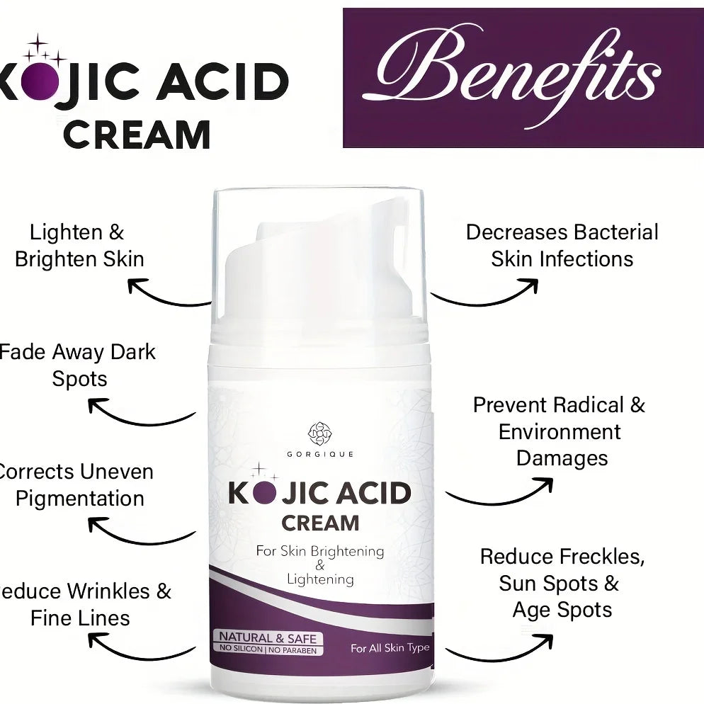 Kojic Acid Face Cream – Niacinamide, Vitamin E & Hyaluronic Acid