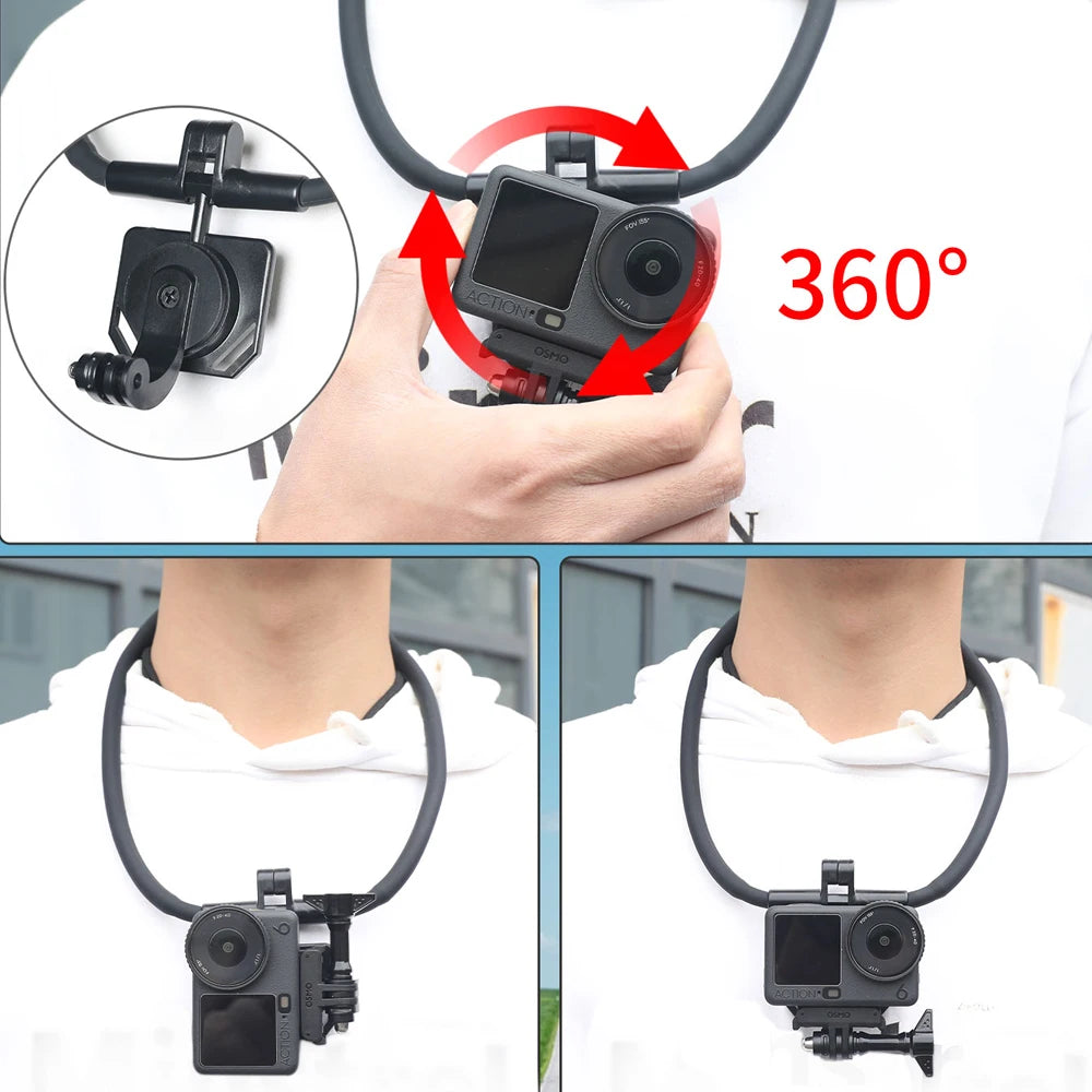 Adjustable Angles For DJI OSMO ACTION 6 Sports Camera First-Person Chest-Mounted Quick-Release Magnetic Neck Strap Mount Peaceful Pleasures Health and Wellness