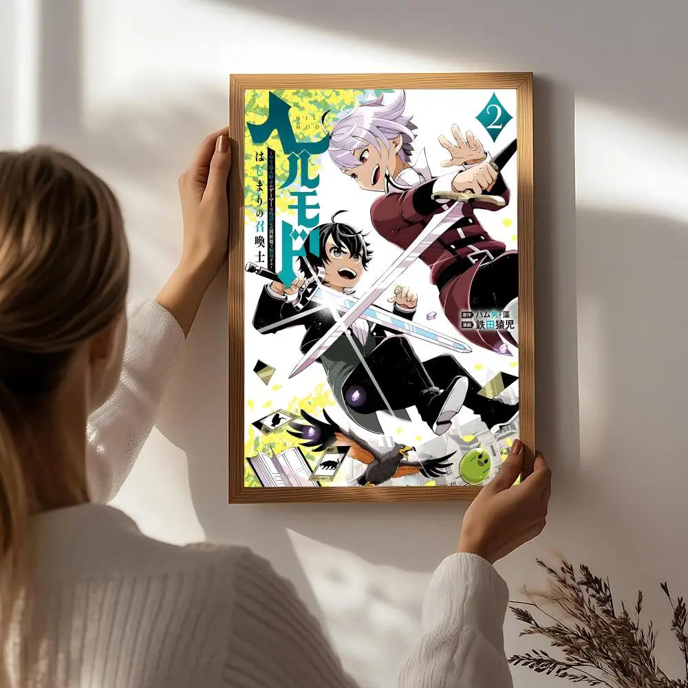 Novel H-Hell Mode Poster HD Self Adhesive Waterproof Wall Art Ideal for Home Office Dorm Bedroom Great Gift Peaceful Pleasures Health and Wellness White7 30X40cmNoframe