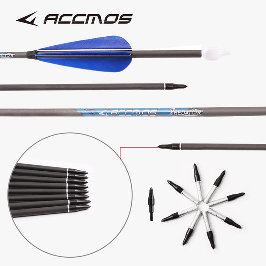 6 12 Shooting Arrow ID6 2 Pure Carbon Rod Blue True Feather Hunting Peaceful Pleasures Health and Wellness sp250-6pcs