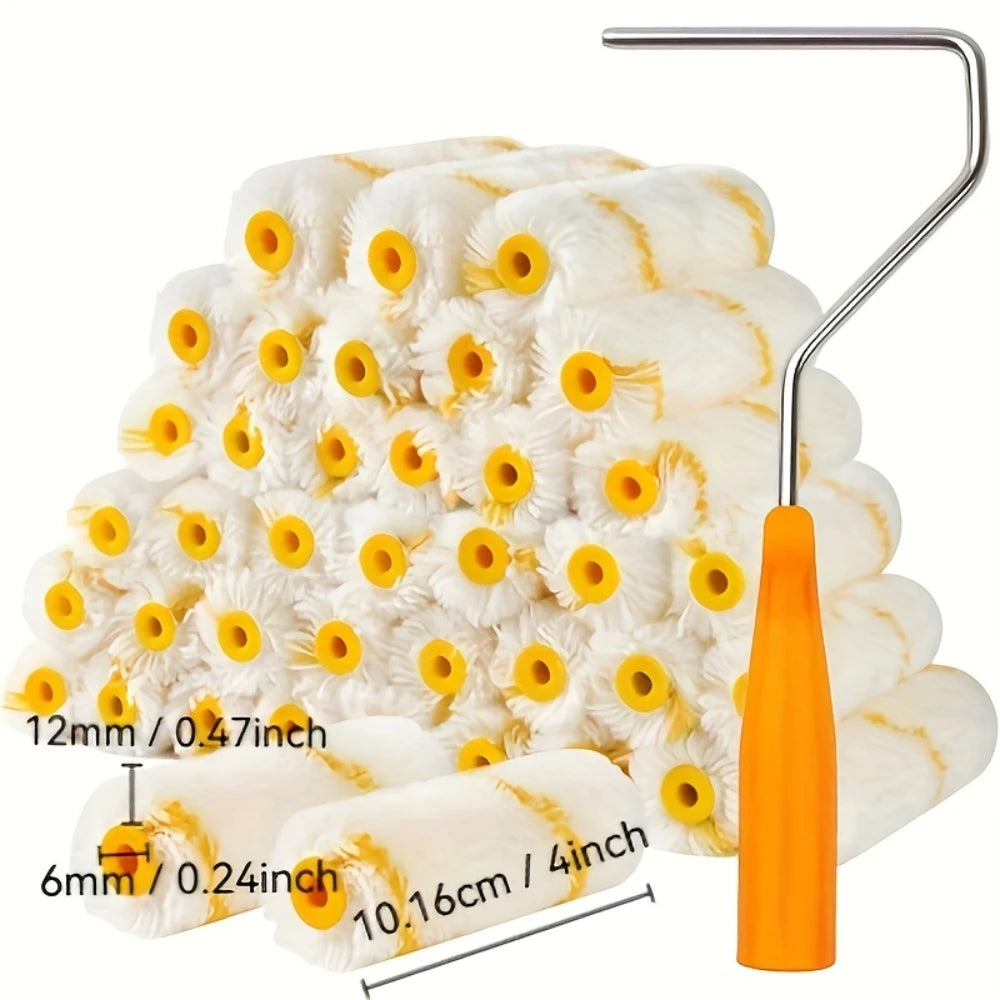 10Pcs Paint Roller Brush Dense Bristles Latex Paint Roller Brush Tools For Painting Home Wall Cabinets Doors Fences Ceilings Peaceful Pleasures Health and Wellness