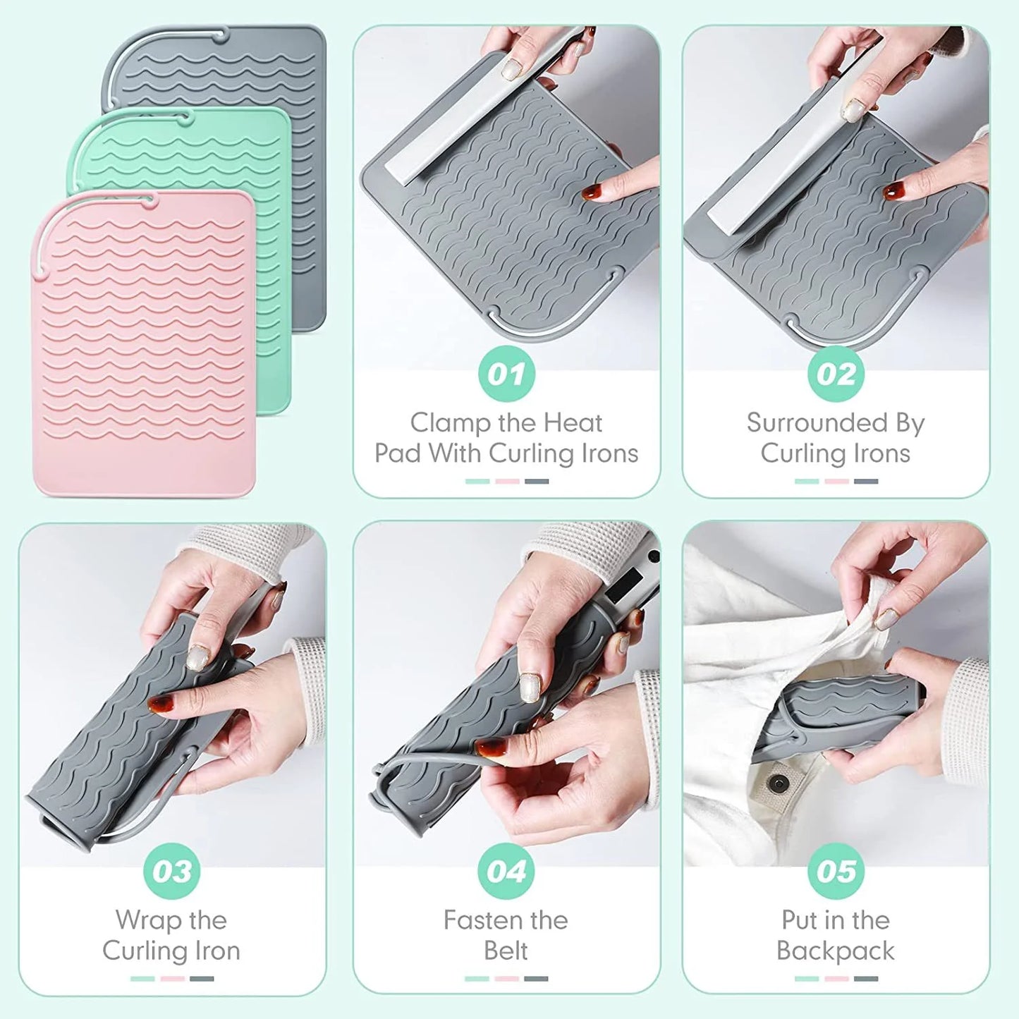 Best Selling Curling Iron Pad Straightener Hair Styling Tool Heat Resistant Mat Anti-Slip Design for Professional Use Peaceful Pleasures Health and Wellness