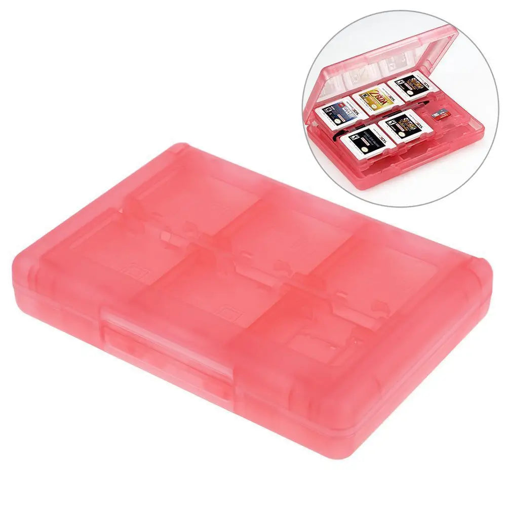 28-in-1 Game Card Case Compatible Nintendo NEW 3DS / 3DS / DSi / DSi XL / DSi LL / DS / DS Lite Cartridge Storage Box Holder Peaceful Pleasures Health and Wellness Red