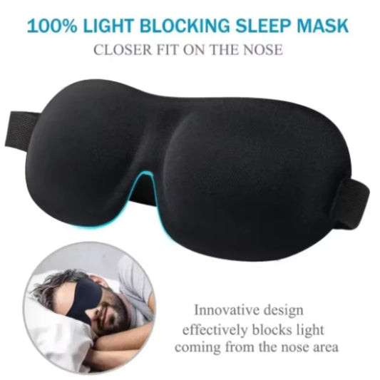 Travel 3DContoured Sleep Eye Mask - Men & Women Light Blocking Concave Blindfold for Deep Sleep Night Vision Relieve eye fatigue Peaceful Pleasures Health and Wellness
