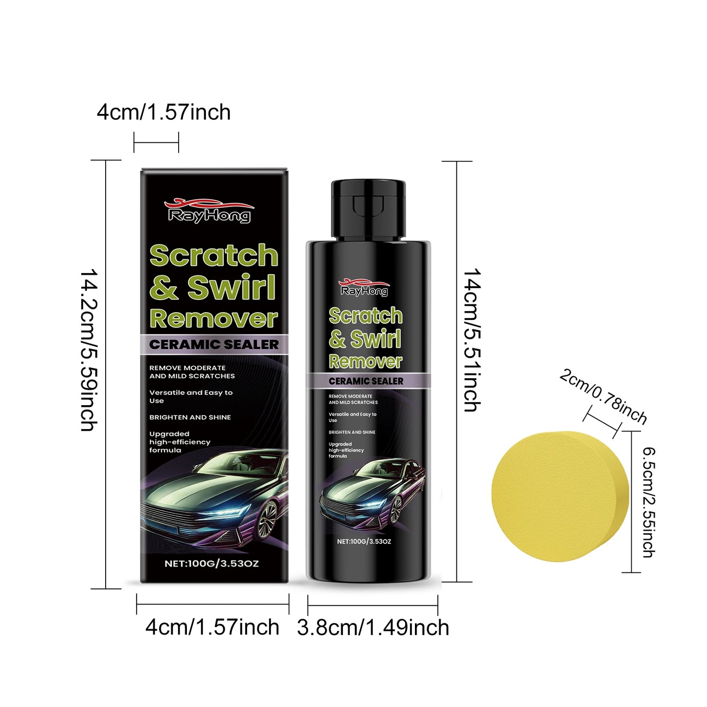 RayHong Car Scratch Remover & Paint Polish Set – 100g Kit