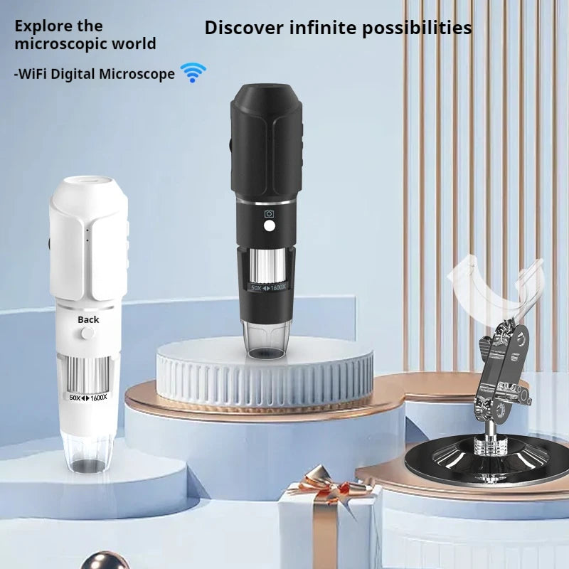 Wireless Wifi Digital Microscope High-Definition Skin and Hair Examination Magnifying Glass Electron Microscope Peaceful Pleasures Health and Wellness