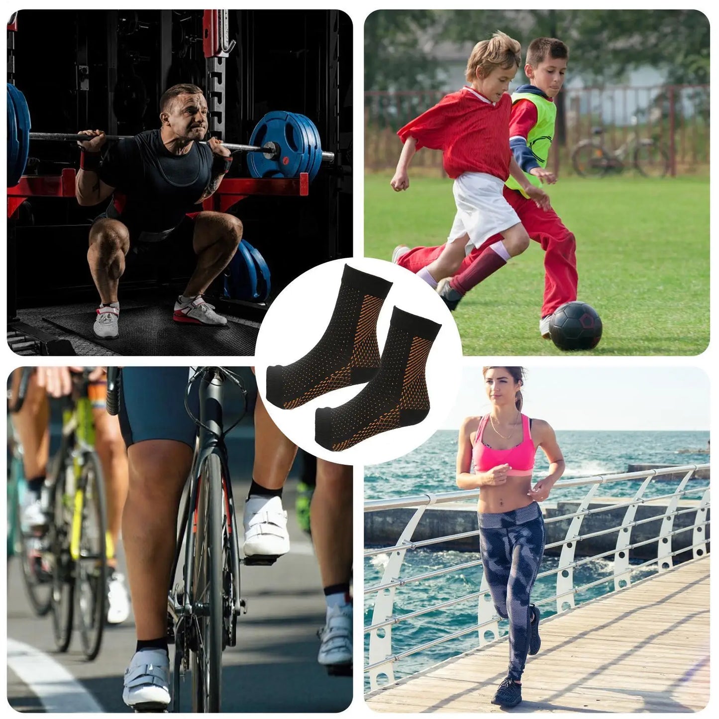 Compression Sleeve Socks for Swollen Feet & Ankles | 15–20 mmHg