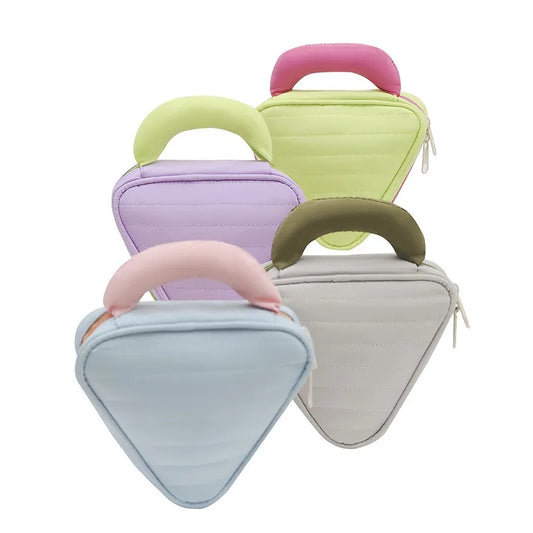 2026 New Beauty Storage Cases Simple Contrast Color Square Triangle Makeup Case Storage Bag Travel Toiletry Bag Cosmetic Bag Peaceful Pleasures Health and Wellness