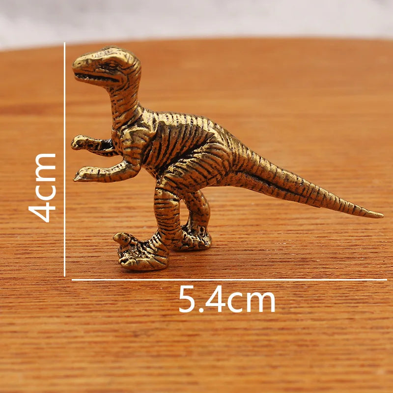 1PCS Solid Brass Jurassic Dinosaur Small Statue Miniatures Copper Dinosaur Ornaments Office Desktop Ornaments Tea Pet Crafts Peaceful Pleasures Health and Wellness type1
