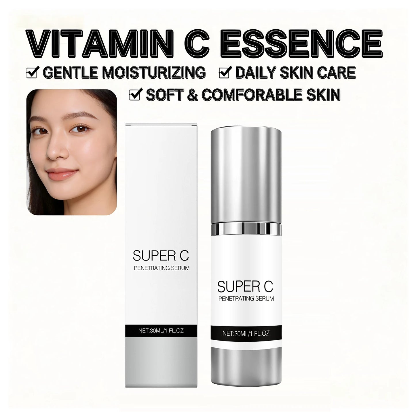 Vitamin C Serum Brighten Skin Tone Improve Dullness Skin Lifting Firming Fade Fine Lines Whitening Nourishing Skin Care Products Peaceful Pleasures Health and Wellness