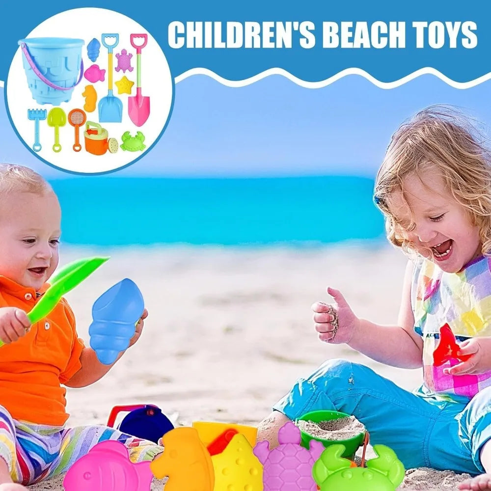 Kids Beach Toys Set – Sand Bucket, Shovels & Animal Molds