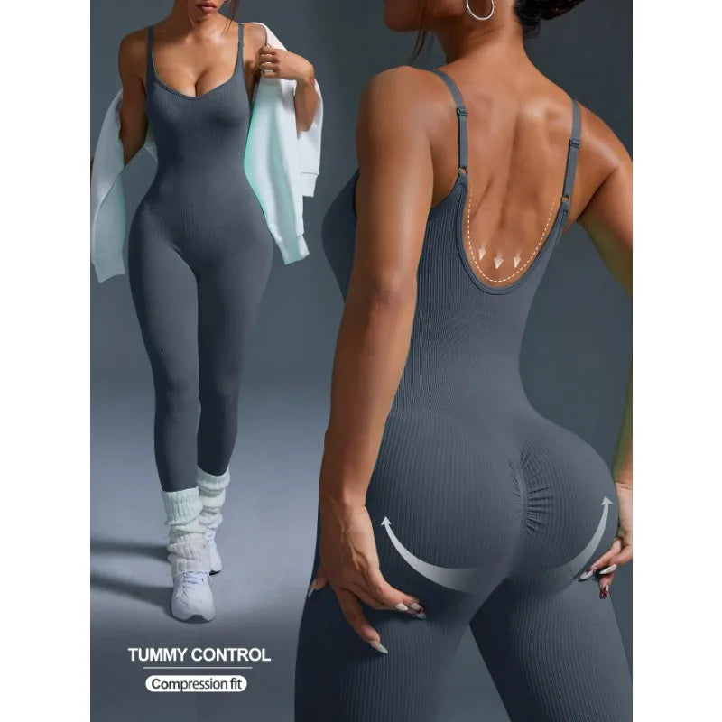 Women's Seamless Yoga Jumpsuit | Tummy Control & Butt Lifting Yoga Jumpsuit Peaceful Pleasures Health and Wellness