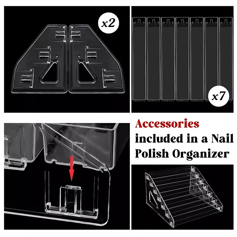 Multi-layered 3/4/5/6/7 Acrylic Cosmetics Display Rack for Nail Polish and Lipstick Peaceful Pleasures Health and Wellness