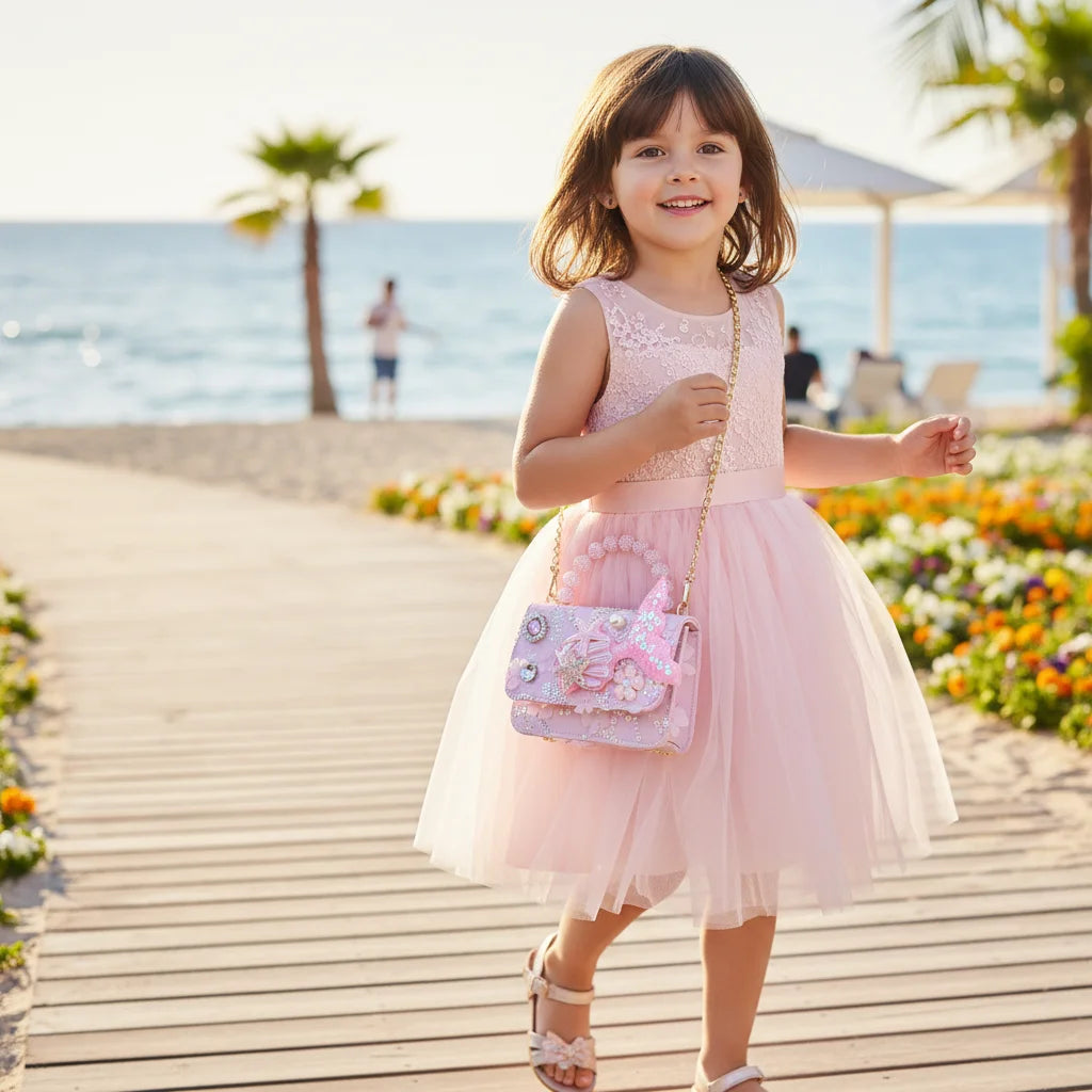 Girls Pearl Handbag New Mini Crossbody Shoulder Bag Style Purse for Kids Birthday Party Gift Lightweight PU Leather Peaceful Pleasures Health and Wellness