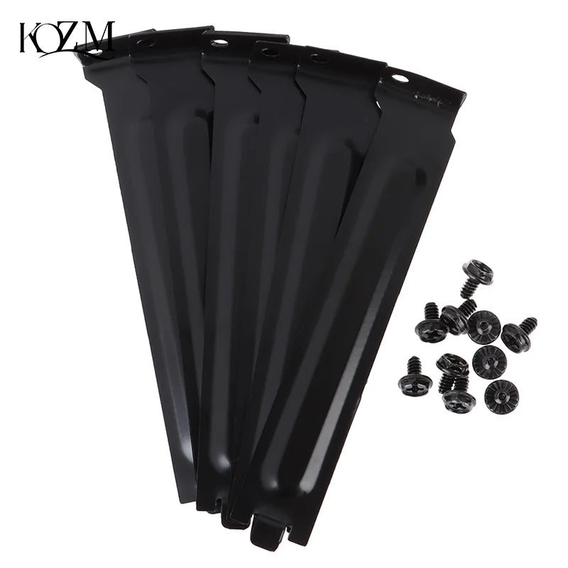 10-Pack Black Metal PCI Slot Cover Brackets with Screws