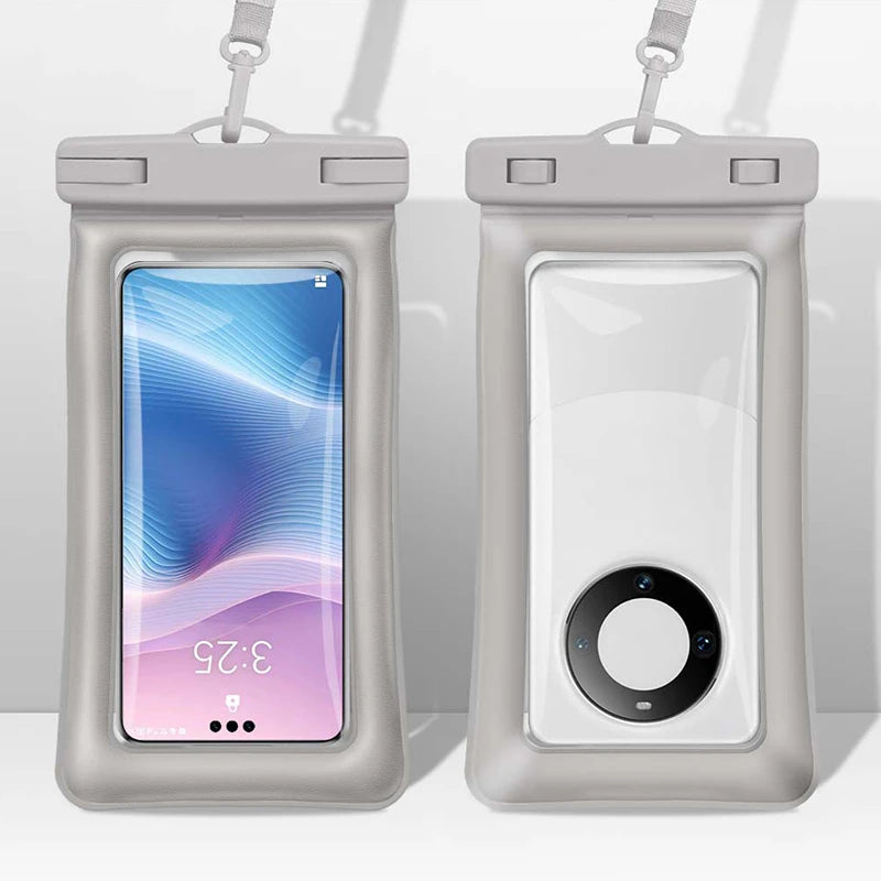 IPX8 waterproof mobile phone bag transparent pouch for swimming bag phone waterproof case underwater phone case waterproof pouch Peaceful Pleasures Health and Wellness Gray(7.2 inch)