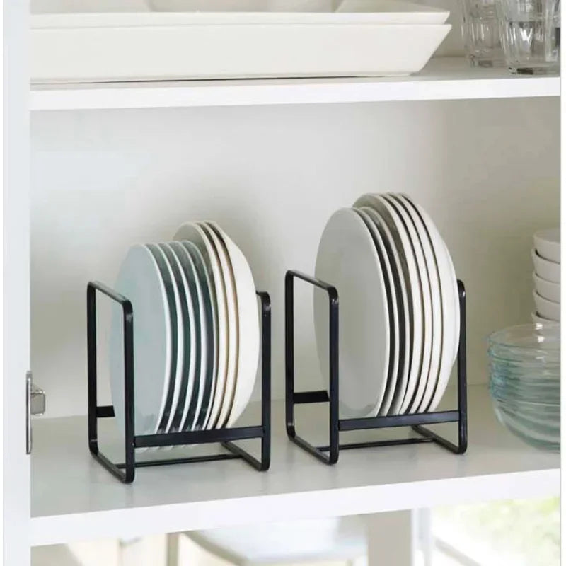Layered Plate Storage Rack – Cabinet & Countertop Dish Organizer