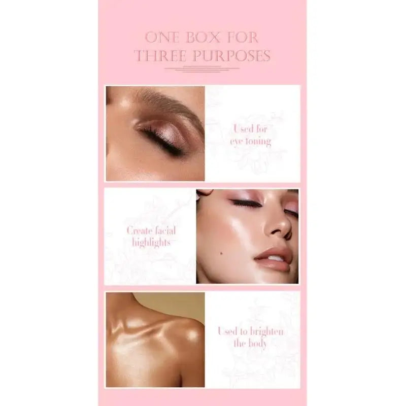 SAM SUGAR 3D Rose Highlighter Palette – Bronzer & Shimmer